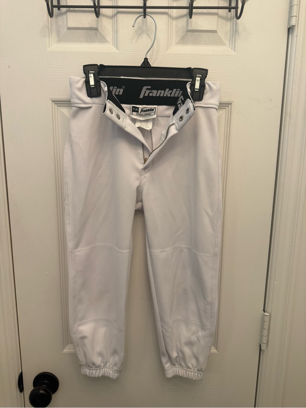 Kids Franklin White Baseball Pants YM size 8 like new no stains